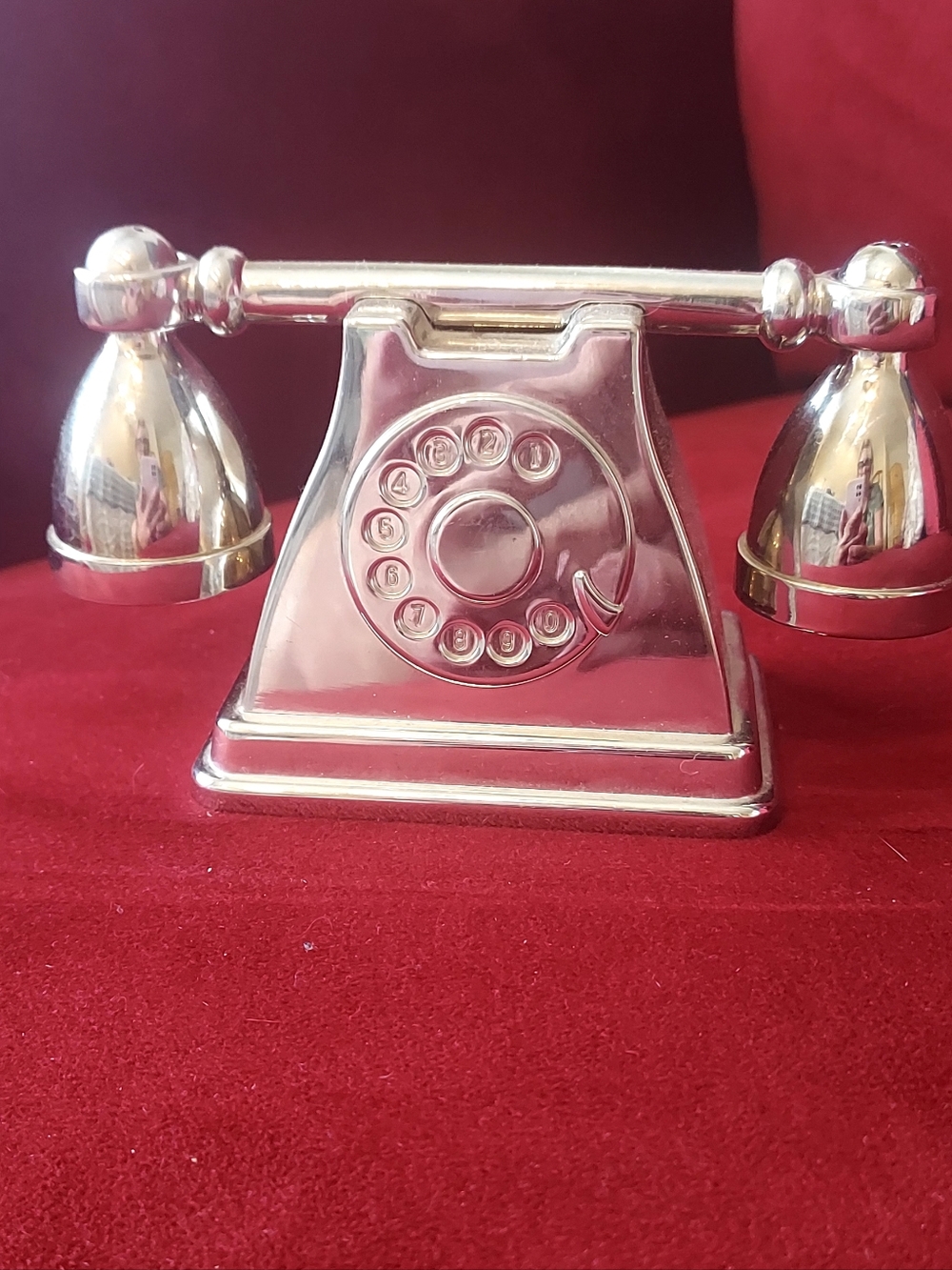 Pottery Barn Silver Decorative Retro Rotary Phone Salt & Pepper Figurine Set